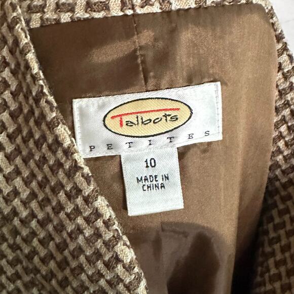 Talbots Women’s Brown Houndstooth Wool Blazer, Size 10, Pre-owned - Picture 4 of 6